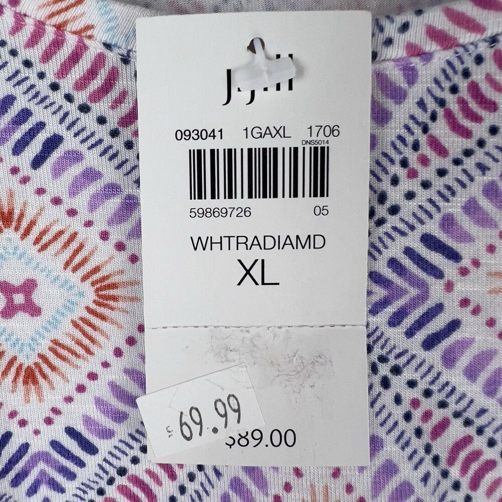 J.Jill Babydoll‎ Dress Sz XL Moroccan Medallion Soft Stretch Pockets - Picture 12 of 16